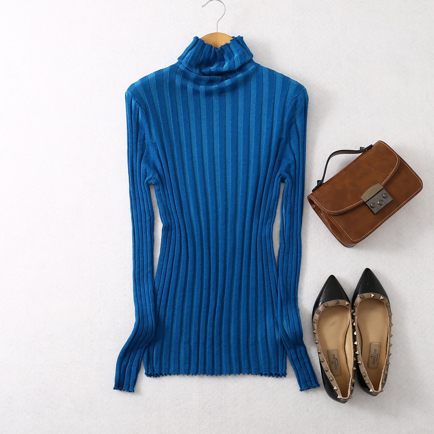 Women's drawstring mulberry silk and cashmere blended knit sweater with elastic bottom insulation sweater top *2