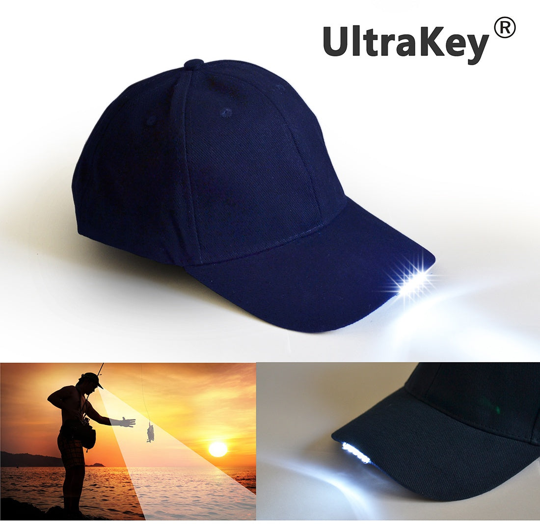 Super Bright LED Cap Glow in dark for Reading Fishing Jogging LED Lights Sport Hat baseball caps 5 LED lights hats