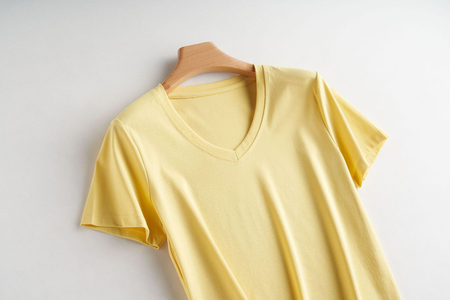 Women's cool feeling double-sided mercerized cotton loose and versatile solid color short sleeved T-shirt *2