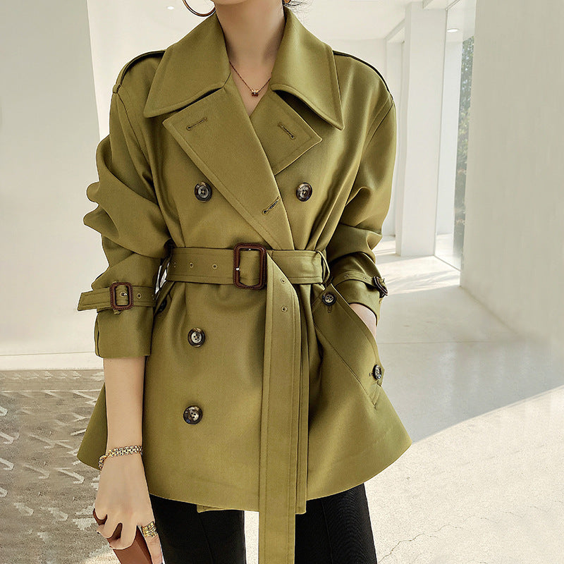 High quality trench coat for women's 2023 new spring and autumn short style, small stature, autumn thin coat, trendy women's clothing