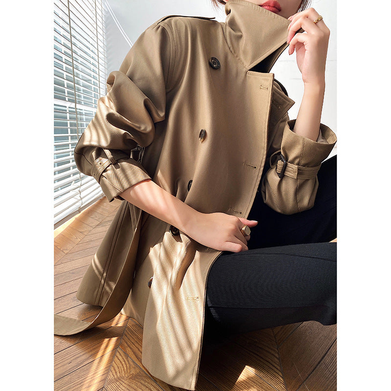 High quality trench coat for women's 2023 new spring and autumn short style, small stature, autumn thin coat, trendy women's clothing