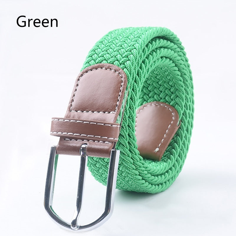 Top Fashion Striped Free Cinto Feminino Belts For Knitted Elastic Belt Male Canvas Pin Buckle Women's Lovers Strap