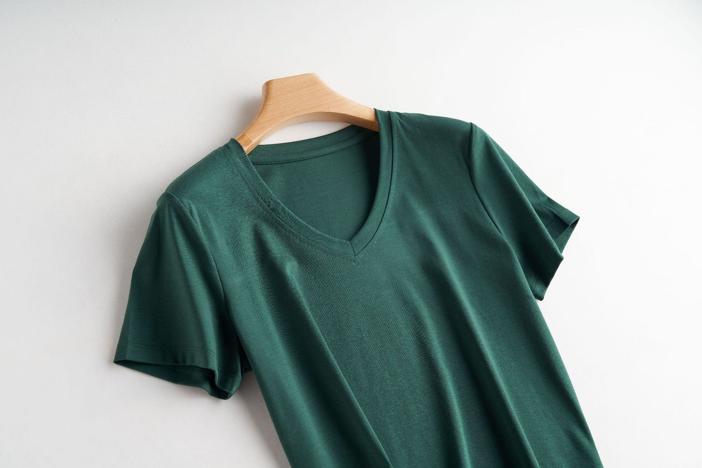 Women's cool feeling double-sided mercerized cotton loose and versatile solid color short sleeved T-shirt *2